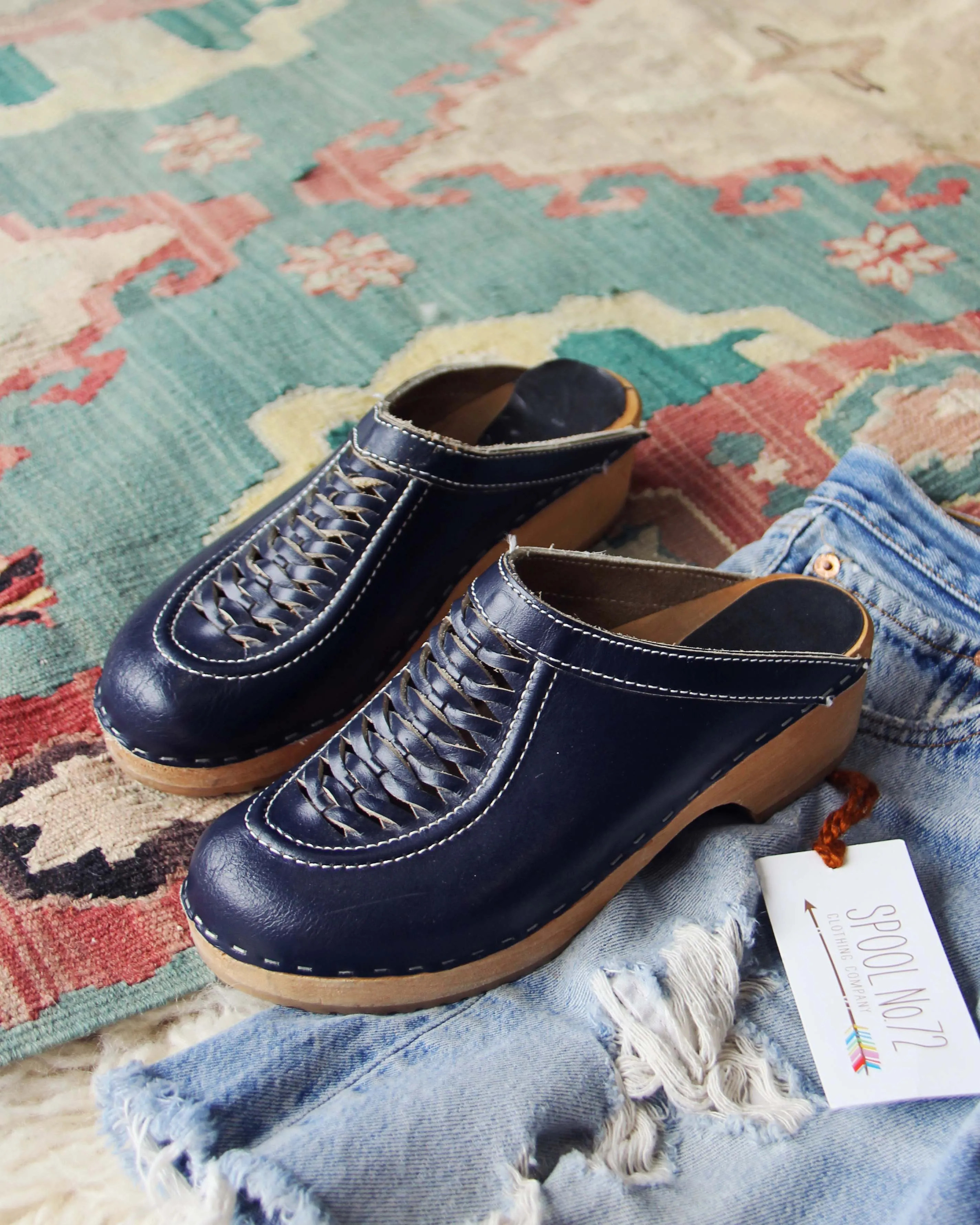 Vintage 70's Woven Clogs